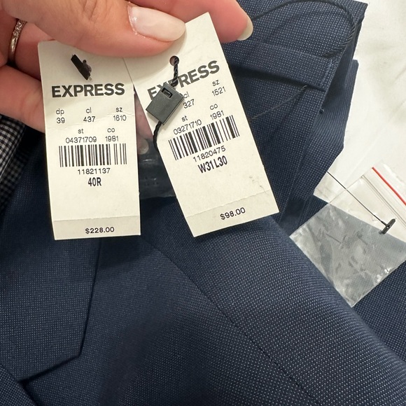 EXPRESS Extra Slim Navy Wool-Blend Modern Tech Suit NWT - Picture 14 of 15